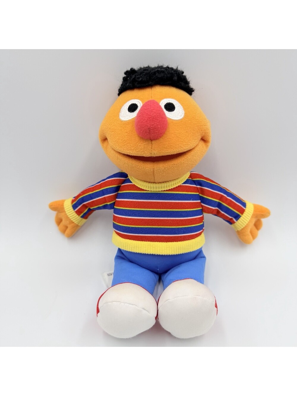 Sesame Street Ernie Plush Stuffed Animal Hasbro 2013 Striped Sweater 10.5"